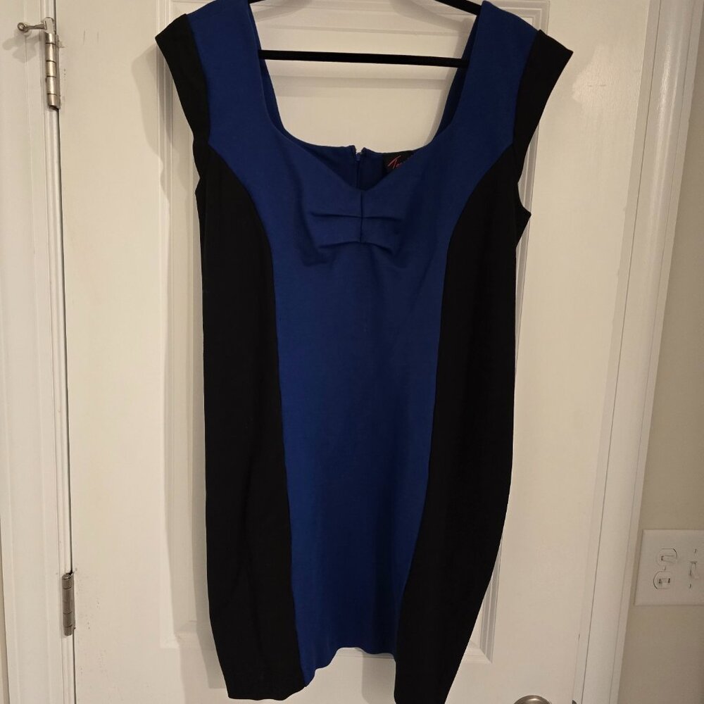 Torrid Black and Blue Bodycon Cocktail Dress in Size 18